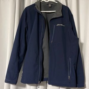 Eddie Bauer navy blue& grey men’s XL jacket. 100% polyester